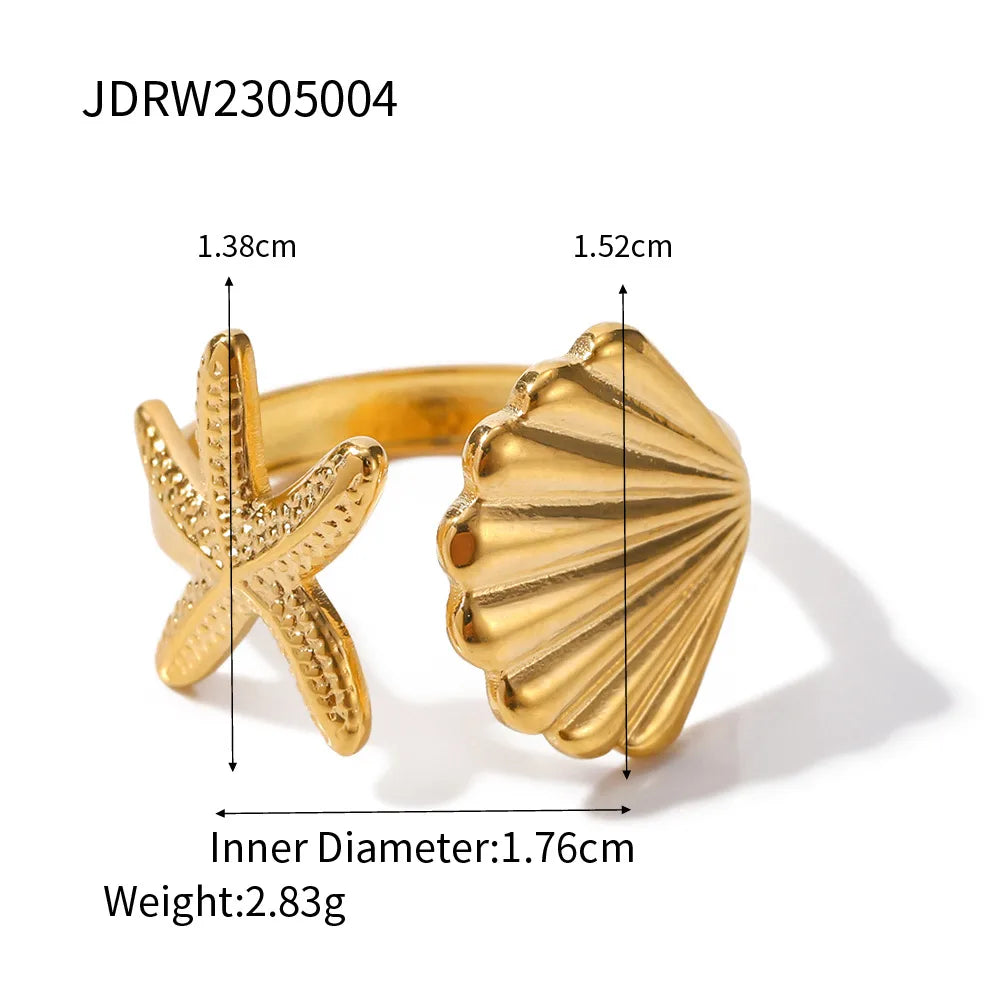 anillo destrella y concha