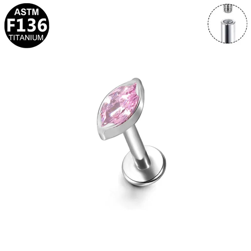 Piercing Flatback horse eye rosado 💖