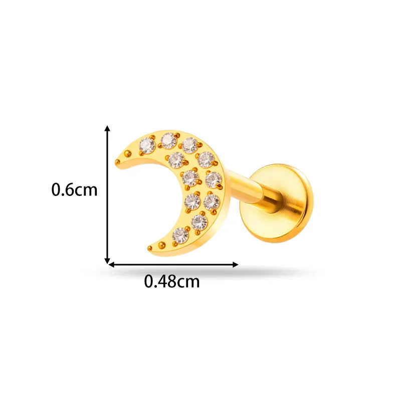 Piercing Titanio Flat Back Media Luna 🌙