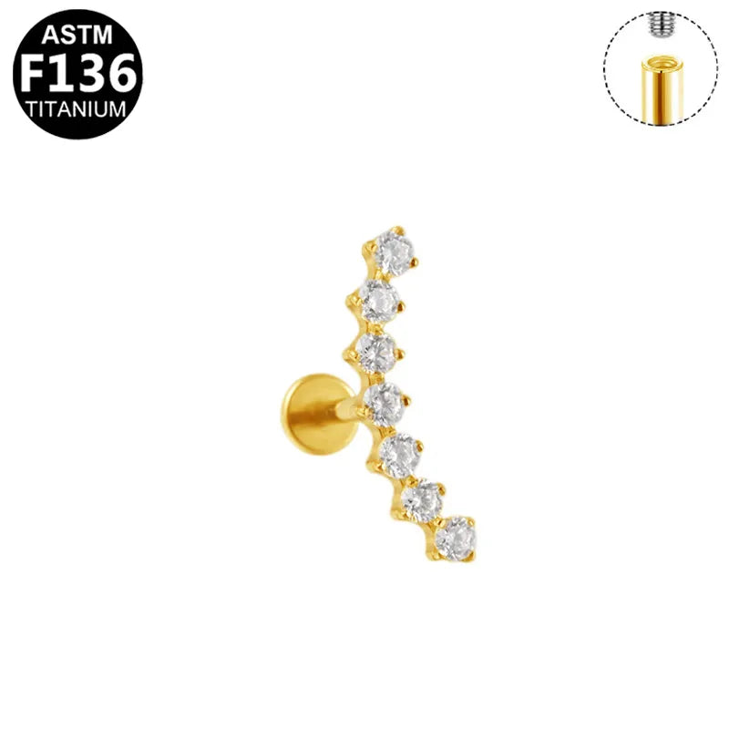 Titanio Flat Back Barra Larga Crystal ✨