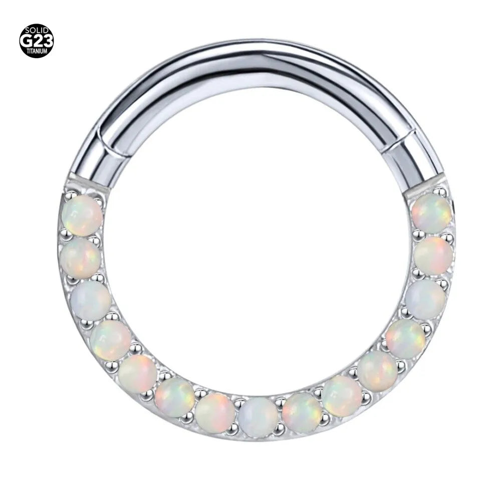 Piercing Argolla De Piedras Ópalos