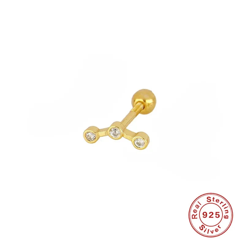 Piercing de plata individual tres zirconias individuales 💎