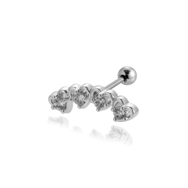 Piercing individual 4 corazones en fila 💕