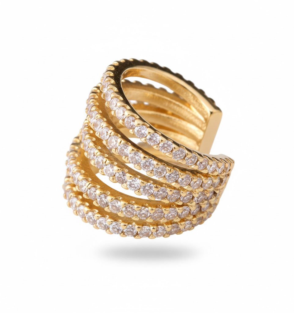 Earcuff 5 Filas De Zirconia