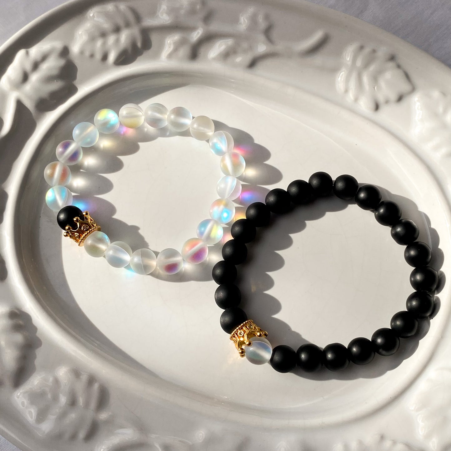 Pulseras para pareja corona baja