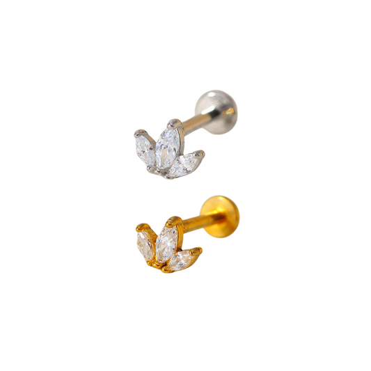 Piercing titanio individual de corona de hojas