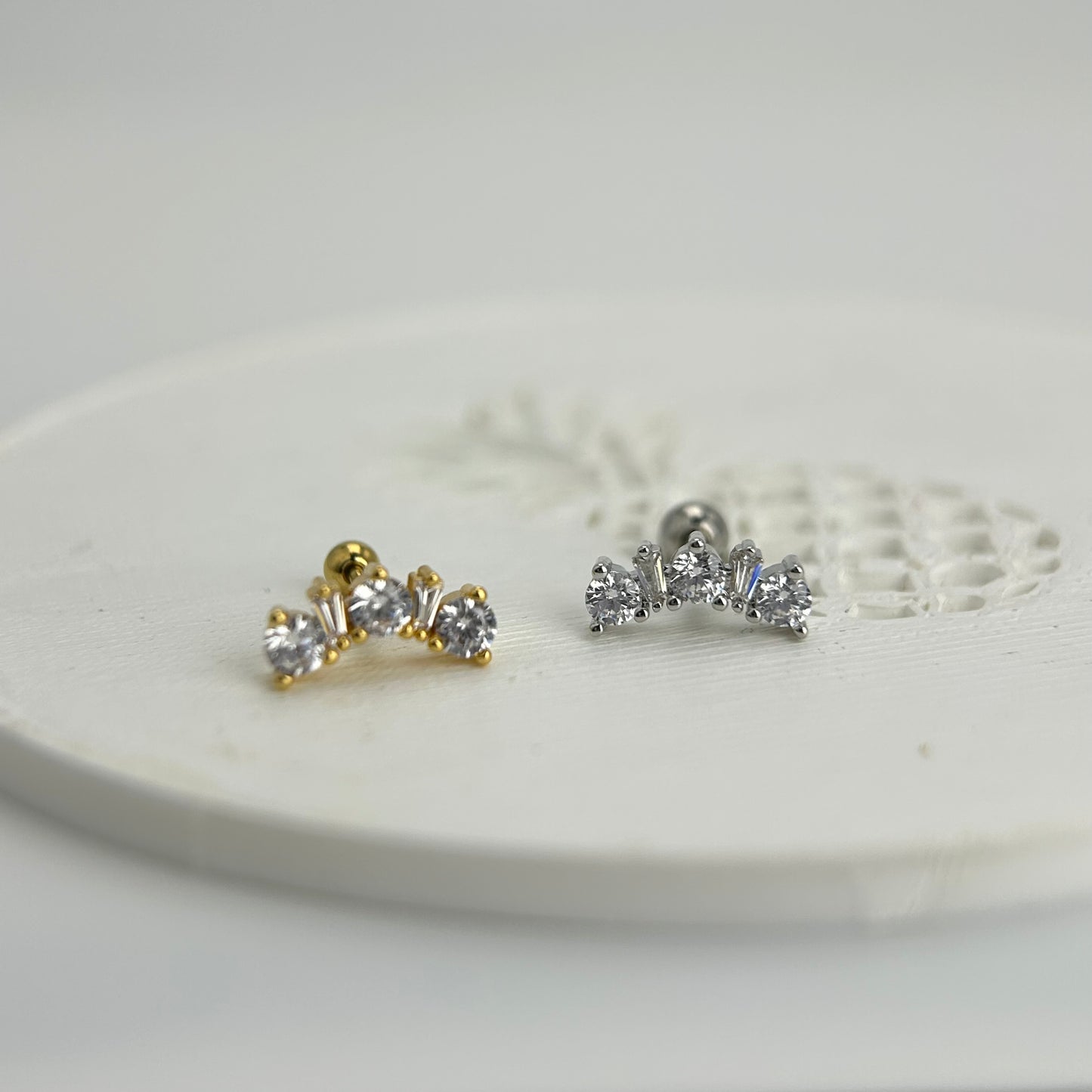 Piercing individual helix zirconia redonda con rectangular