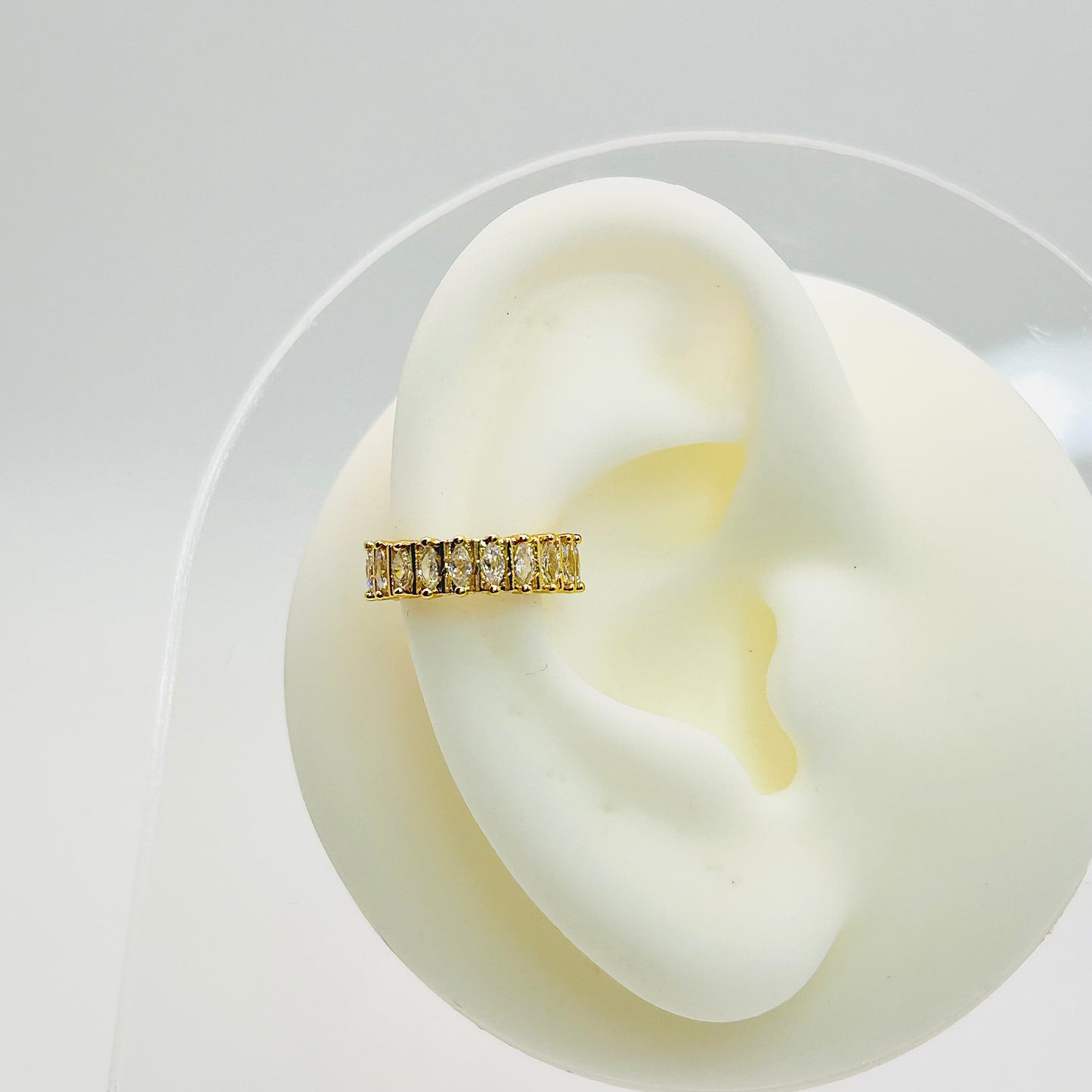 Earcuff chunky zirconia rectangular