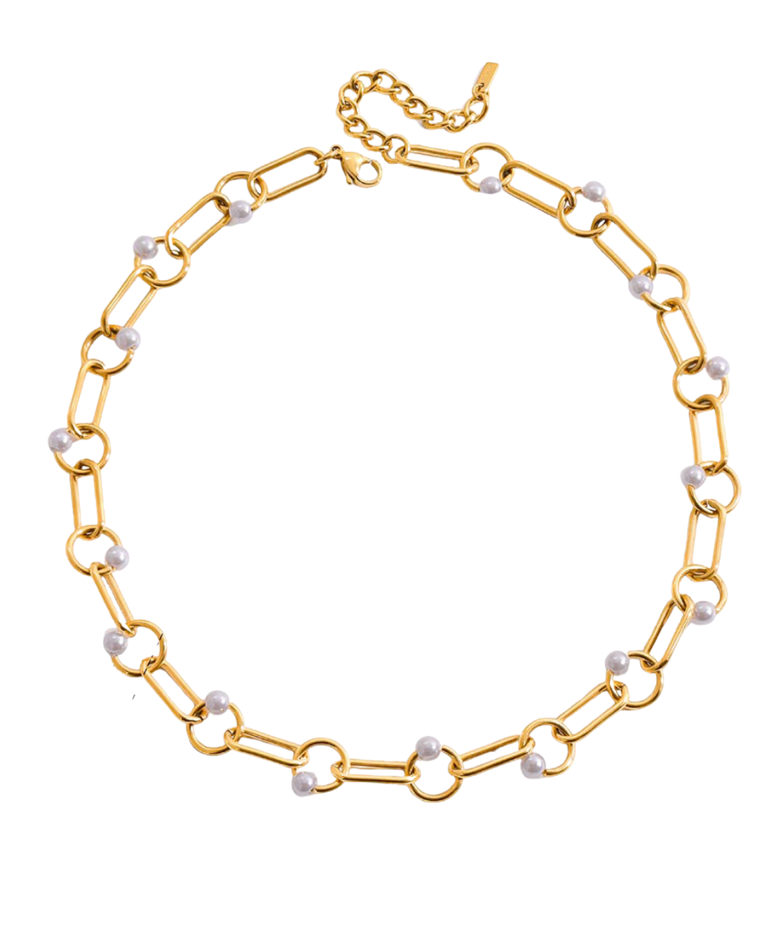 Collar con Perlas en Eslabón🤍
