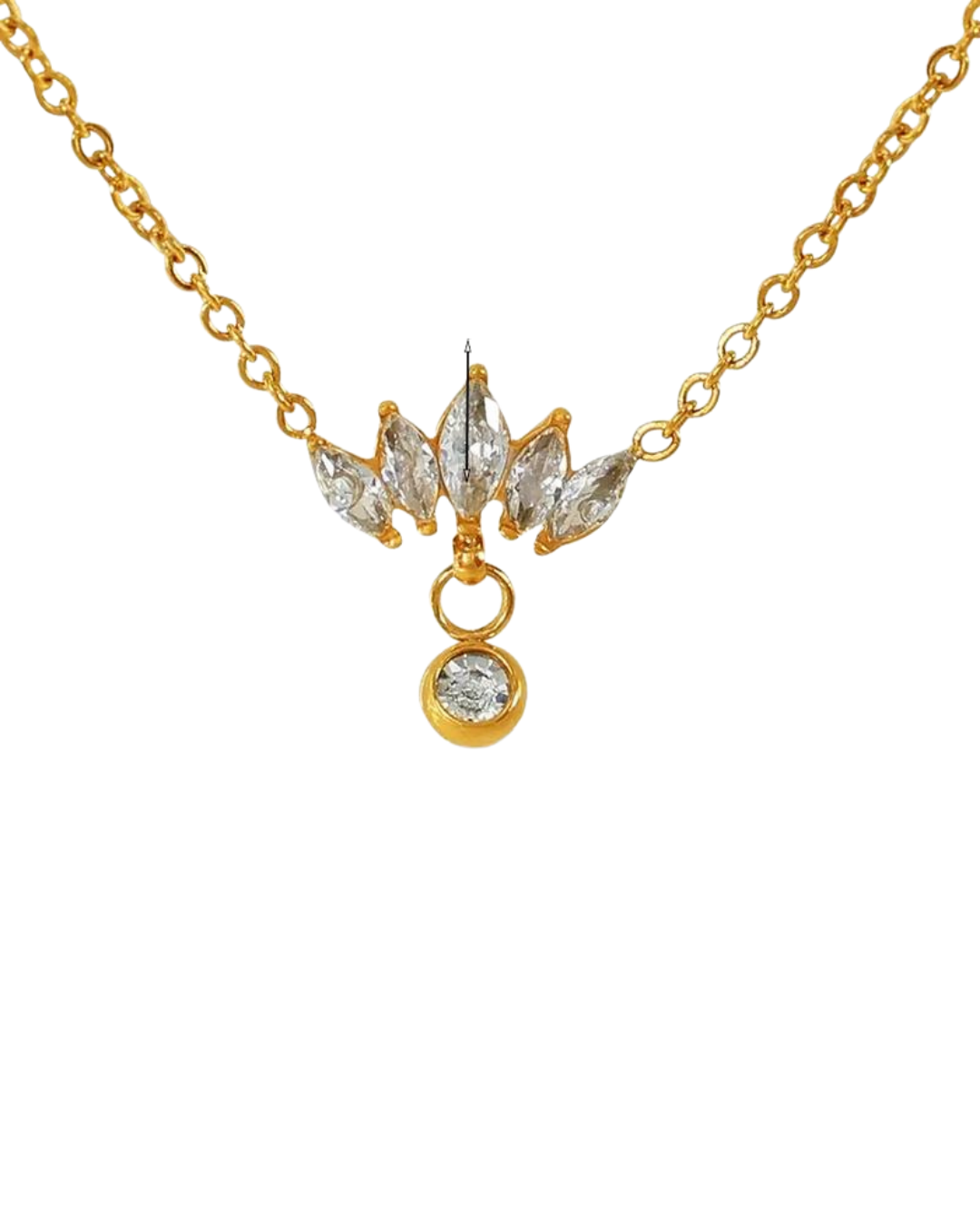 Collar Corona de Hojas con un Colgante ✨