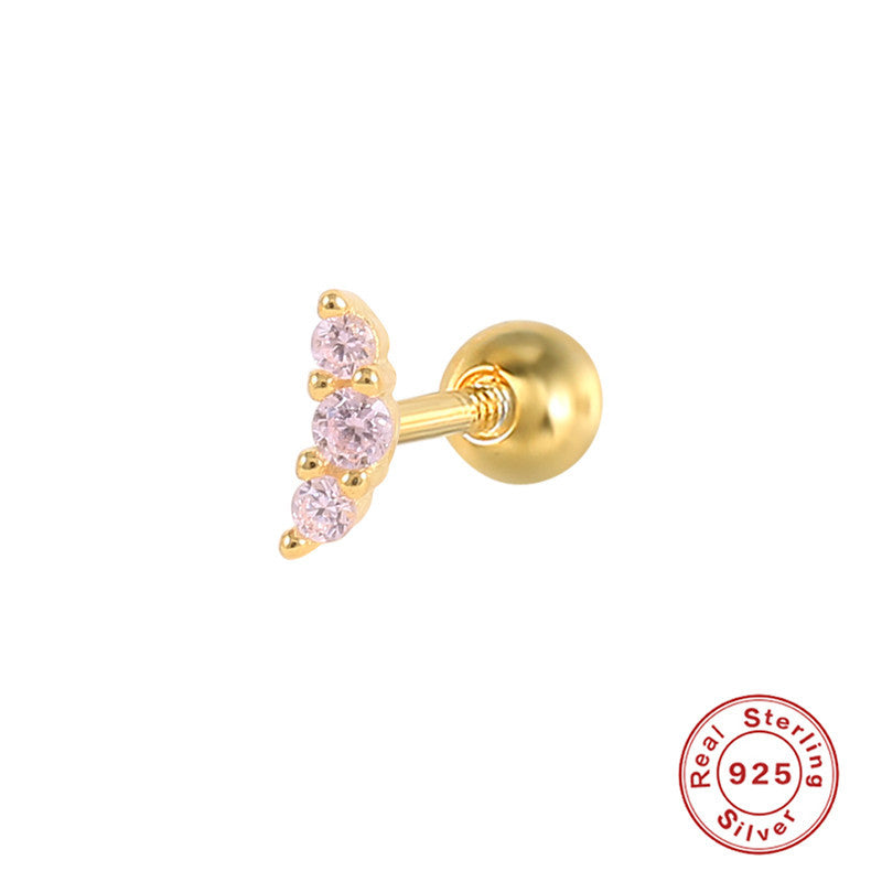 Piercing Individual de Tres Zirconias en Vertical ✨