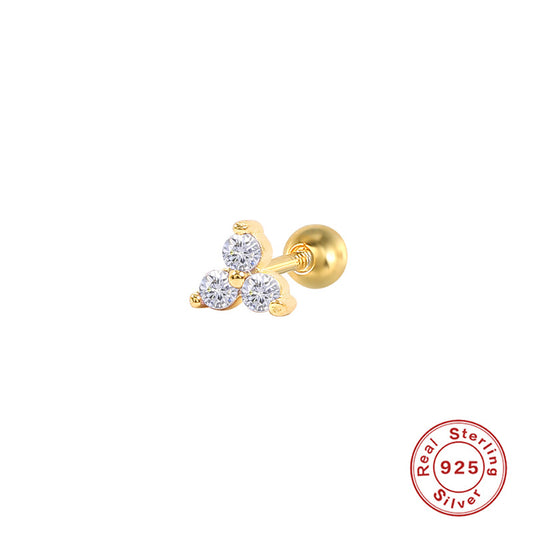 Piercing de Tres Zirconias Redondas en Triángulo ✨