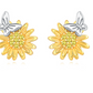 Stud de girasol con mariposa