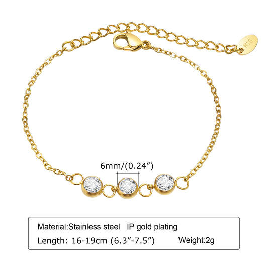 Pulsera Tres Zirconias✨