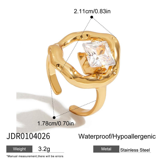 Anillo Óvalo Con Zirconia Cuadrada 💫