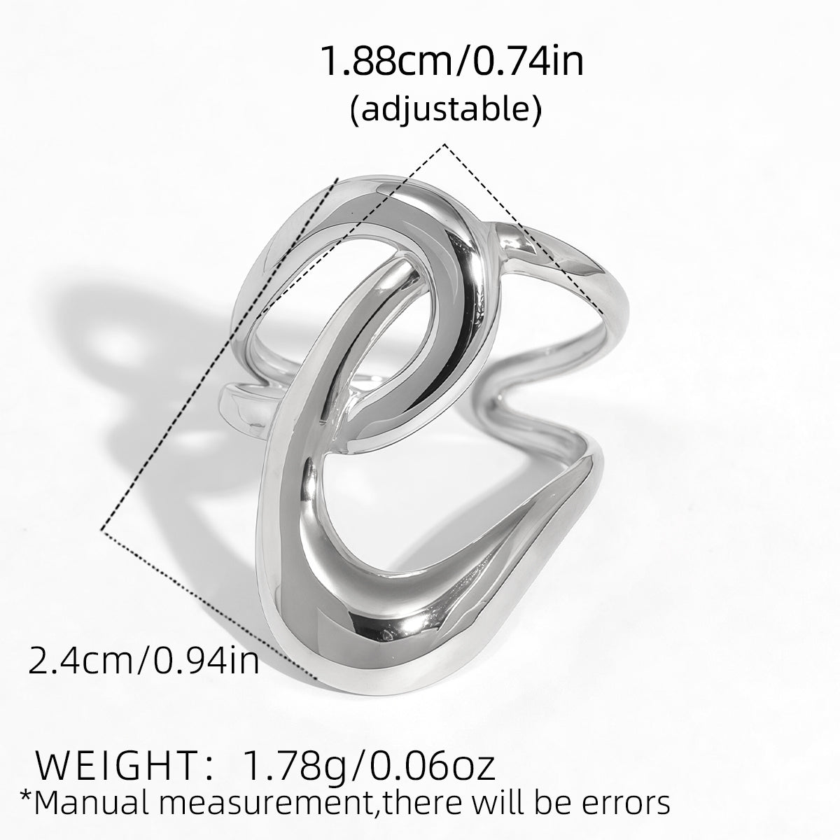 Anillo Forma Abstracta Entrecruzado🪞