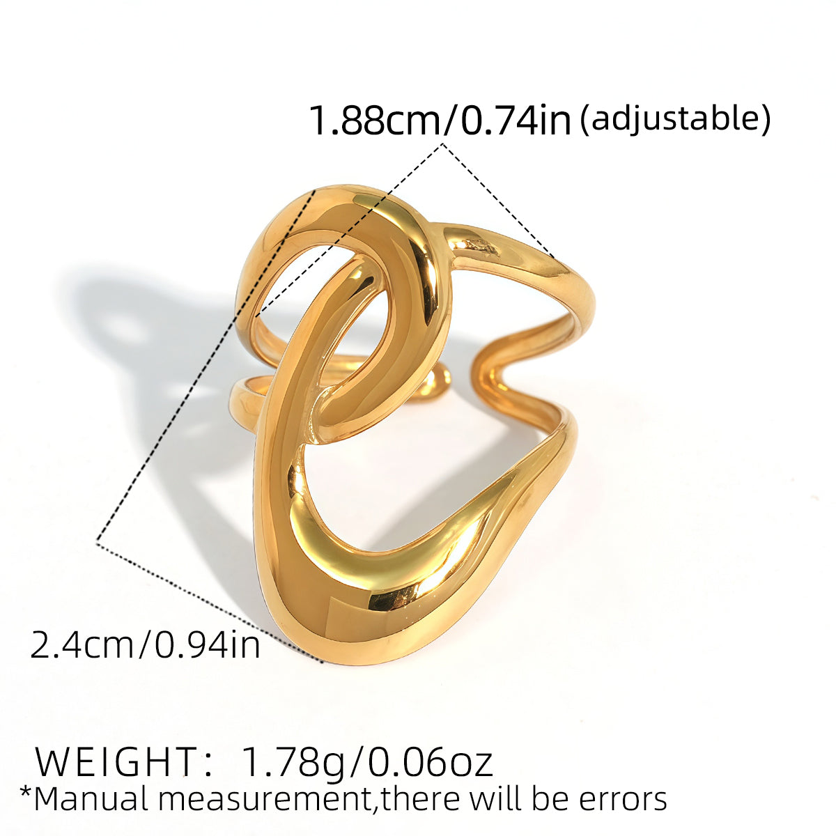 Anillo Forma Abstracta Entrecruzado🪞