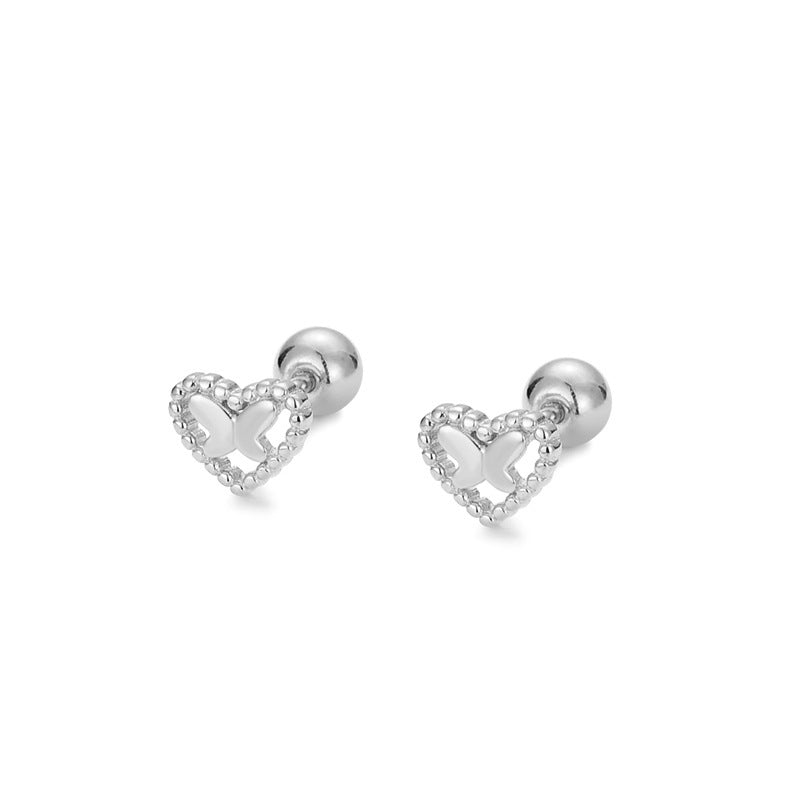 Piercing de Plata Corazón con Mariposa Interior 🦋