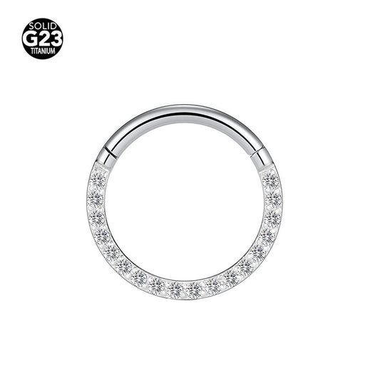 Piercing Argolla Zirconia Plateada 6 mm Y 8 mm 🤍