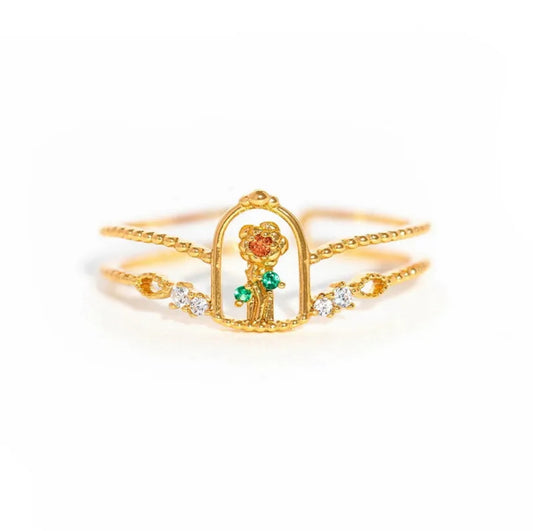 Anillo de rosa de bella