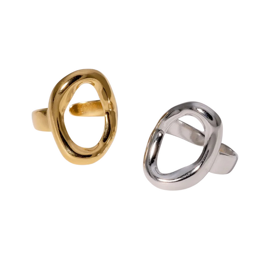 Anillo óvalo irregular