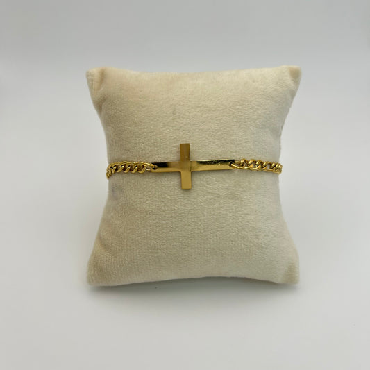 Pulsera de cruz con cadena