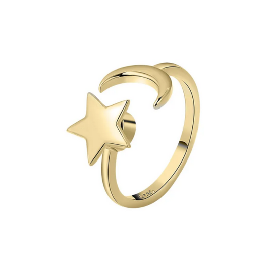 Anillo ansiedad de luna y estrella