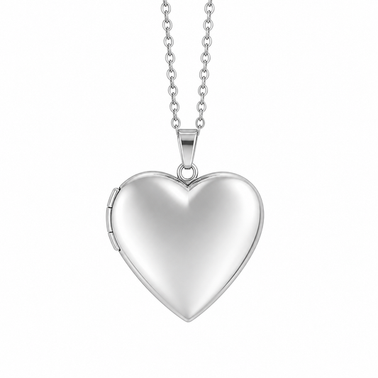 Relicario corazón plateados