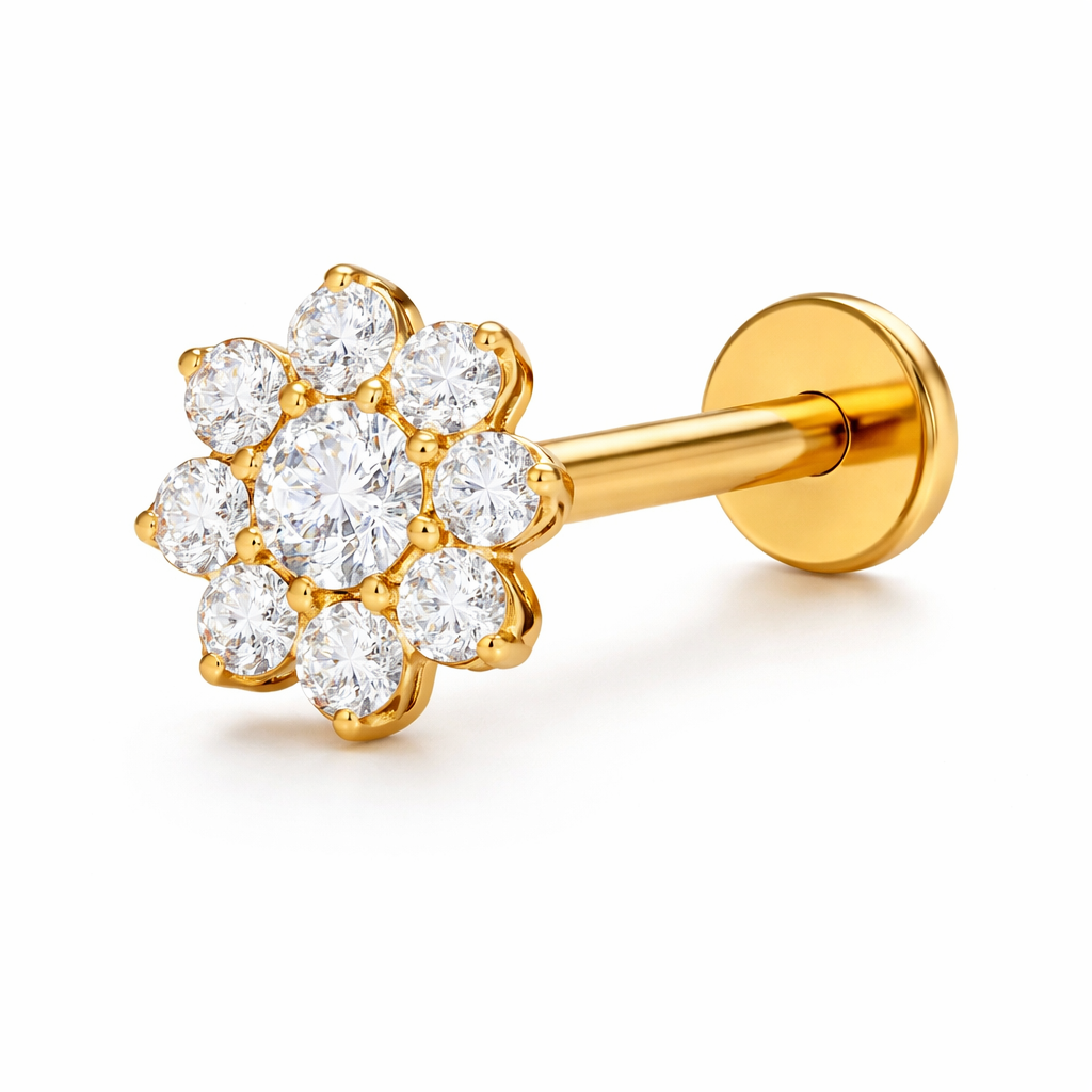 Piercing Flor con Centro Grande