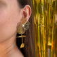 Aretes largos flor