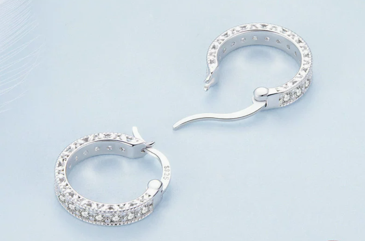 Silver Radiance Hoops