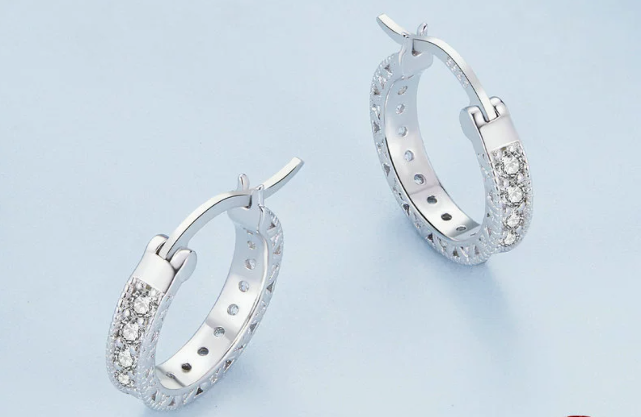 Silver Radiance Hoops