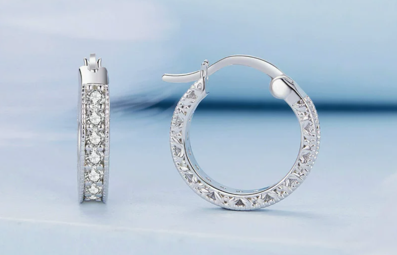 Silver Radiance Hoops