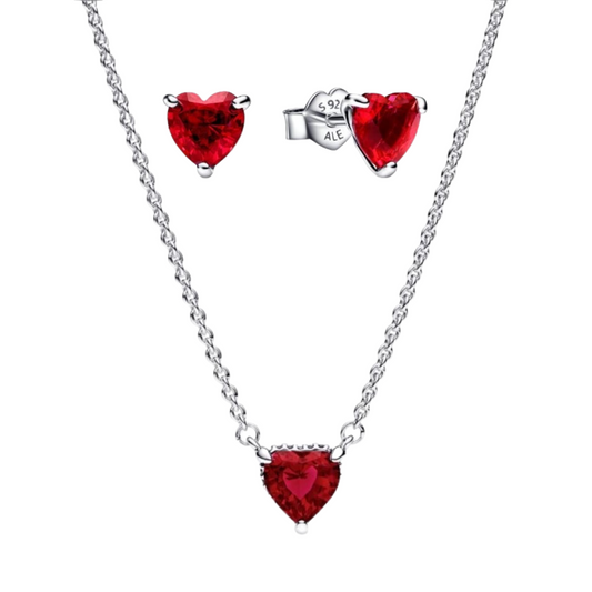 Set de corazón rojo