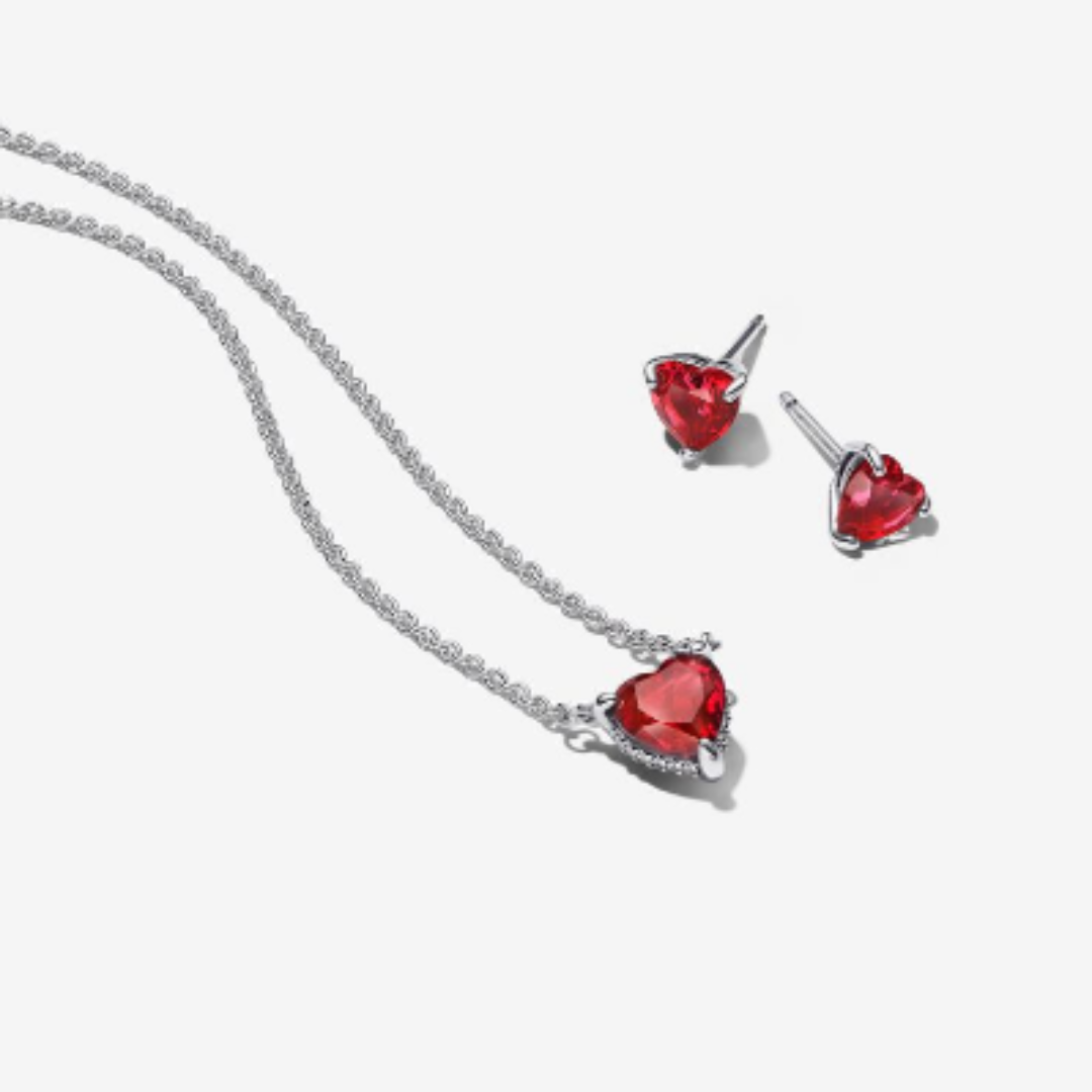 Set de corazón rojo