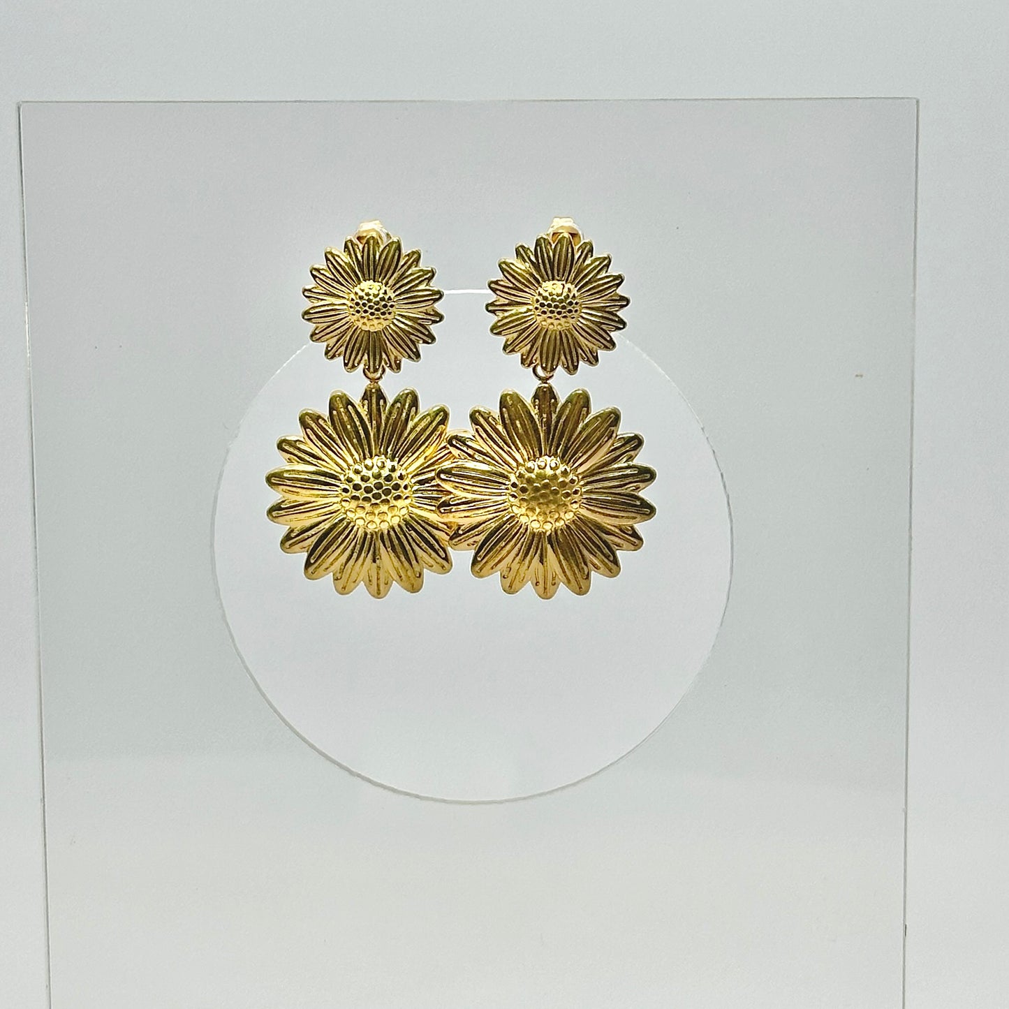 Aretes doble girasol