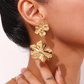 Aretes largos doble flor