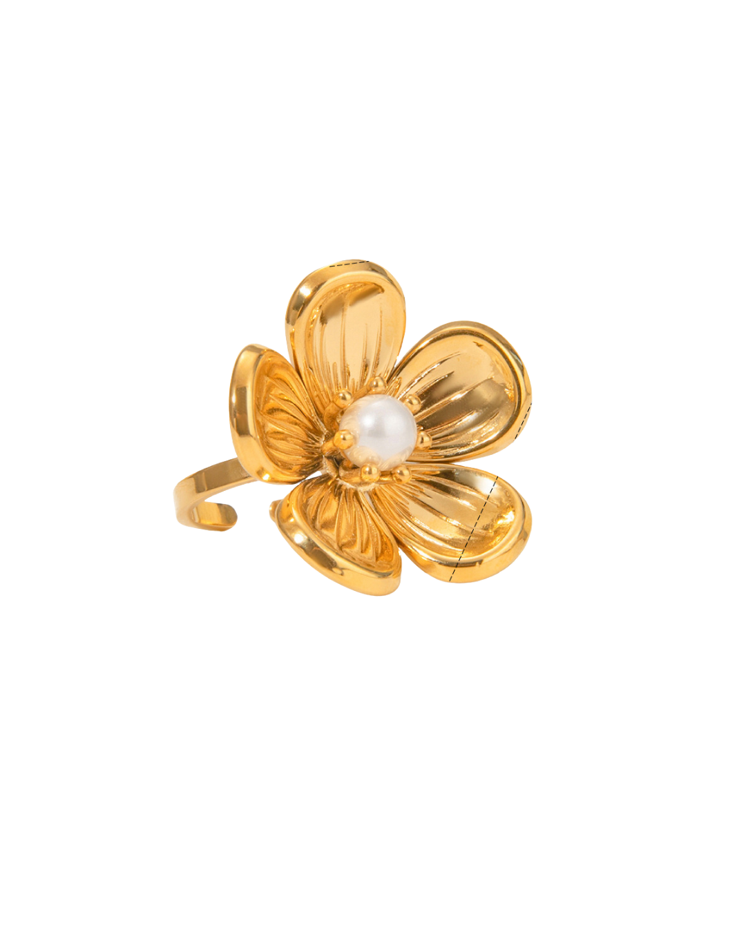 Anillo de Flor con Perla🌸