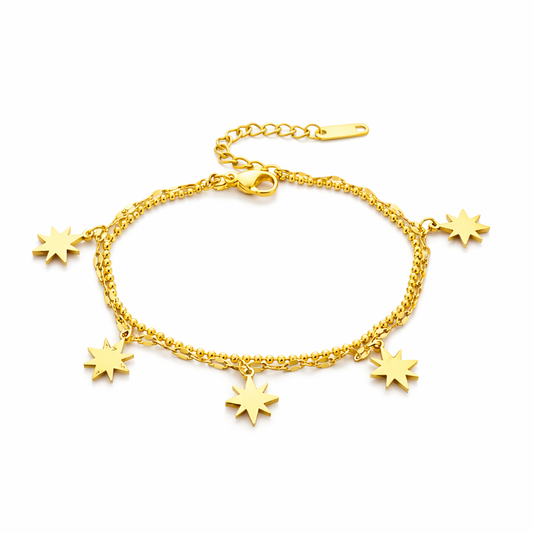 Pulsera Destellos Doble Colgante