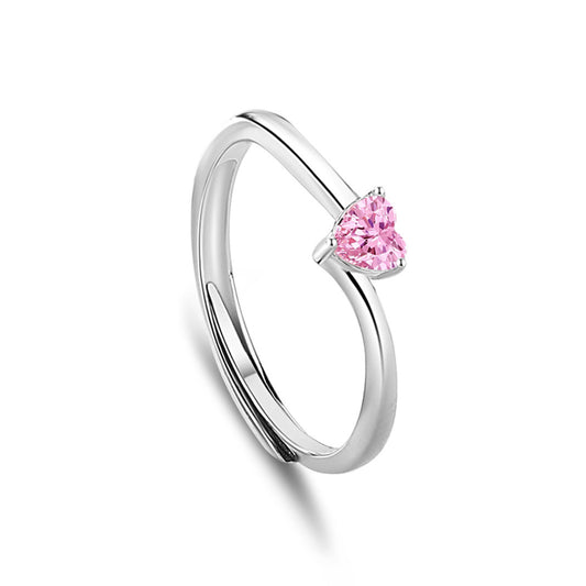 Anillo de corazón rosa