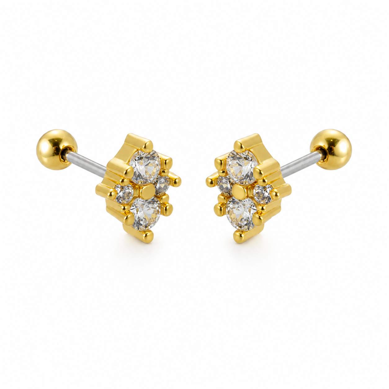 Piercing flor 4 pétalos uno más pequeño 🌸
