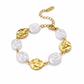 Pulsera de Chapas Doradas con Perla Imitación ✨