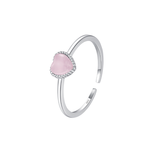 Anillo de corazón rosa