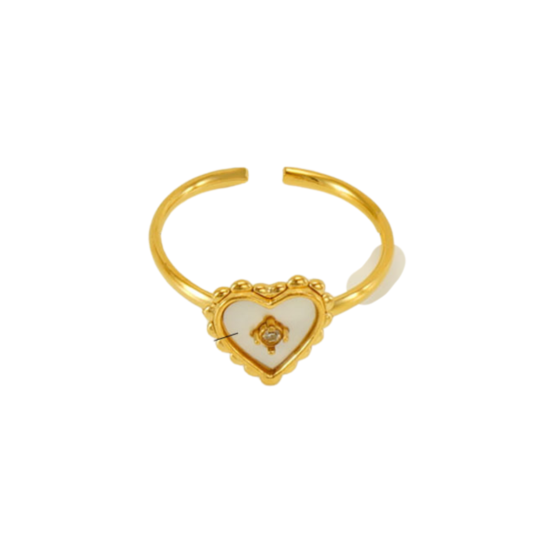 Anillo de corazón nácar