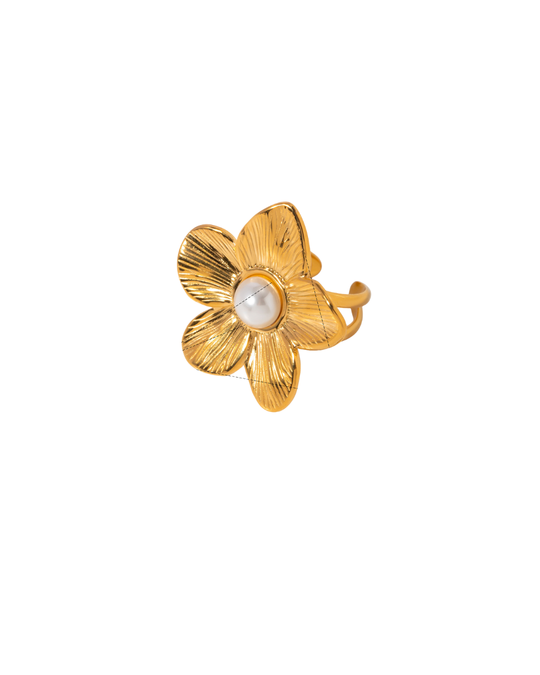 Anillo Split Flor con Perla🌺