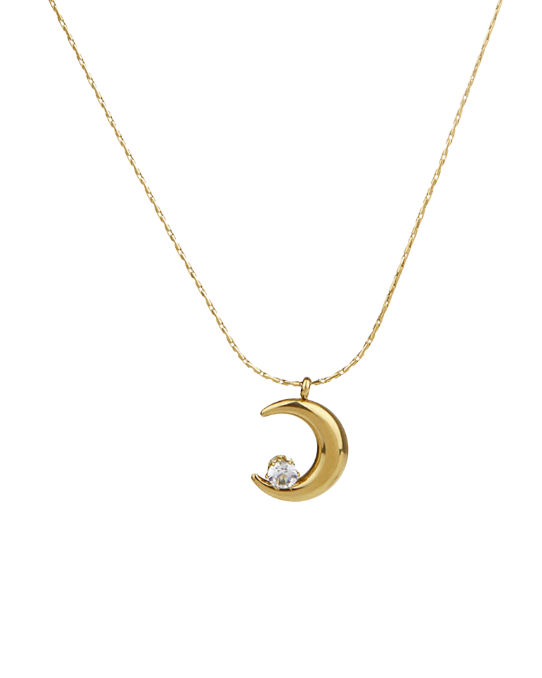 Collar Media Luna con Zirconia 🌙