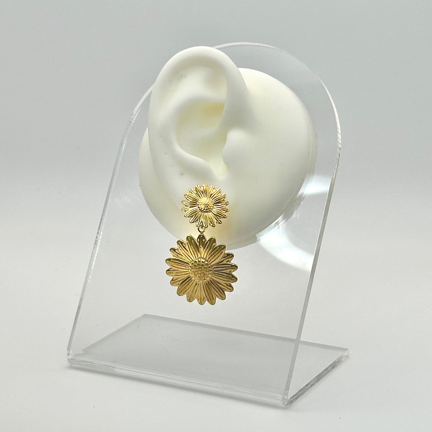 Aretes doble girasol