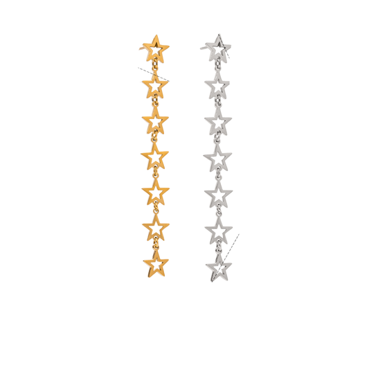 Aretes cadena de estrellas