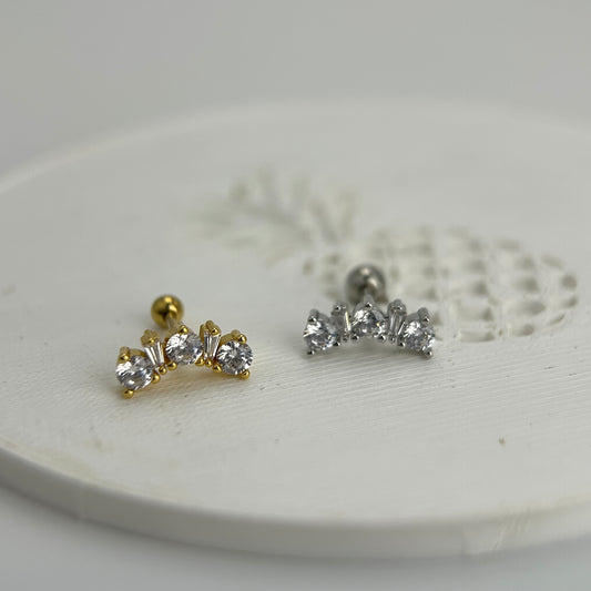 Piercing individual helix zirconia redonda con rectangular