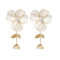 Aretes largos flor